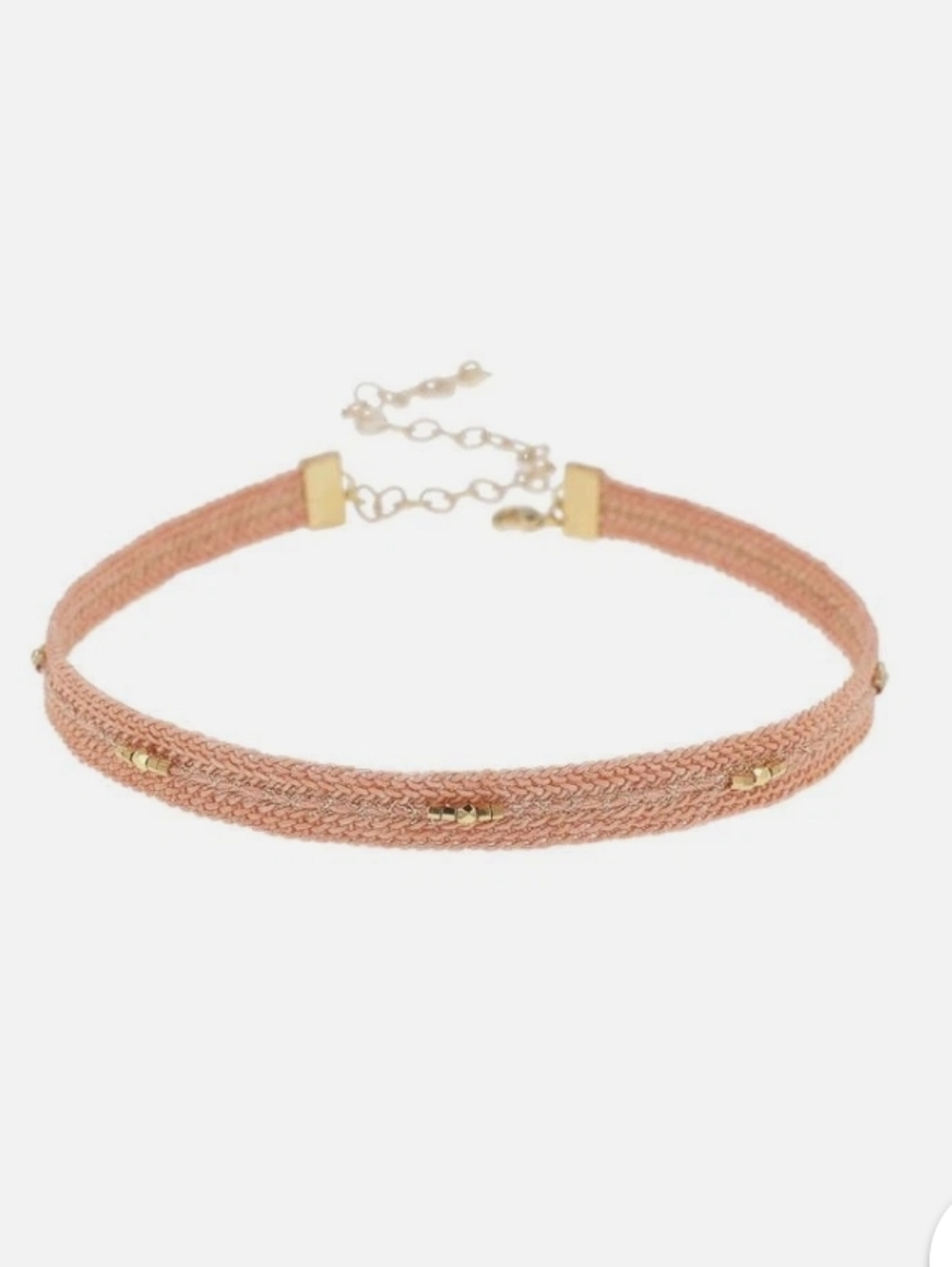 Chan Luu Gold Accent Peach Woven Choker